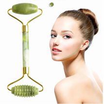 Gesichts Jade Massage Roller Set Guasha Board Doppel Köpfe Jade Roller für Gesicht Naturstein Massage Schlankheitsbrett Schönheit Hals
