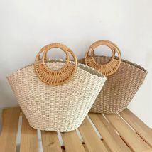 Gewebte Stroh Frauen tasche Frauen Luxus Handtaschen Designer einfarbig handgemachte Dame Taschen böhmischen Berufung Strand weibliche Geldbörsen