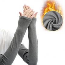 1 Pair Winter Cashmere Warm Arm Sleeves Women Men Running Cycling Arm Warmer Thickened Plush  Arm Protector Outdoor Long Gloves