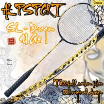 ALP SL Dragon Rush 4U Badmintonschläger 26LBS Offensiver Einzelschläger mit Schlägertasche Relief Skulptur Technologie Gold und Schwarz