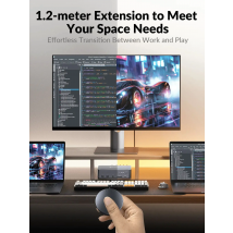 AV Access Remote Switch Button for iDock C20/D23 with LED Indicators & Long Cable, 1.2m/3.94ft Extension for KVM Switching