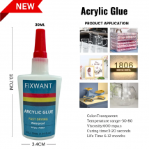 30ML FIXWANT Colla acrilica Trasparente Forte adesivo istantaneo PMMA ABS Plexiglass PVC Plastica PP PC Colla impermeabile ad asciugatura rapida