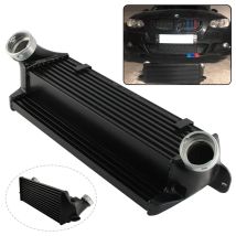 Schwarz/Silber Ladeluftkühler Kit Wettbewerb Passend für BMW N47 Serie 2.0l Diesel E81/E82 120d 123d E90 E91 E92 E93 320d 2007-2015
