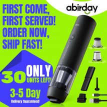 ABIRDAY Aspirapolvere portatile senza fili per laptop e auto, portatile e multifunzionale, ricaricabile tramite USB, forte aspirazione, senza spazzole