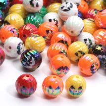 10 stücke 15mm ab Kürbis Perlen Halloween Grimasse Acryl Perlen für DIY Schmuck Herstellung Halskette Armband Dekoration Zubehör
