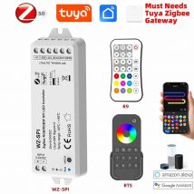 Tuya Zigbee SPI Led Controller DC5-24V RGB/RGBW WS2811 2812 2814 Adressierbare Dynamische RF Fernbedienung Tuya APP Stimme für Google Alexa