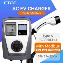 EKEC 7,6 kW 32 A Typ 2 Elektrofahrzeug-Ladegerät, Auto-Ladestation, 22 kW Wallbox, EV-Ladegerät, Bildschirm, 220 V, ein-/dreiphasig.