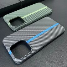 Luxuriöse, ultradünne Hartschale mit Kohlefasermuster für iPhone 16, 15, 14 Plus, 13, 12, 11 Pro Max, stoßfeste Schutzhülle für Stoßstangenabdeckung