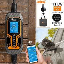 feyree Przenośna ładowarka EV typu 2 11KW 16A 3-fazowa Wi-Fi APP Bluetooth Wersja EVSE Kabel ładujący 5m Wtyczka CEE do samochodu elektrycznego