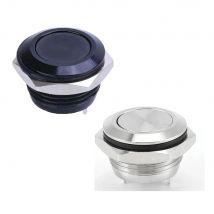 Neue Mini Flache Taste Metall Eloxiert Schwarz Wasserdicht Super Kurze Dünne Momentary 16mm 19mm 22mm 25mm 30mm Druckschalter