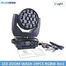 Zoom Lyre Wash Dmx512 19X15W Led Wash Zoom Rgbw Moving Head Light Flycase Opzione faretto Luci Dj Nightclub Disco Stage