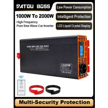 DATOUBOSS Pure Sine Wave Car Inverter 4000W DC12V 24V 36V 48V 60V 72V to AC 220V-240V  Continuous Power 2000W With LCD Inverter