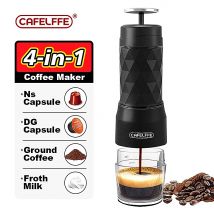 Cafelffe 3 In1 Macchina da caffè portatile Acqua calda/fredda Macchina per caffè espresso manuale per capsule e pressa a mano macinata Brewer Escursionismo Viaggi
