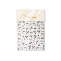 Jelly Cherry Leopard Print Bowknot Charm Ribbon Polka Dot Charm Flower Star Bow Tie Love Heart Delicate Nail Art Stickers Decals