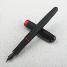 Penna Stilografica in Metallo Jinhao 75 Nera/Nera Rossa, Penne di Lusso con Pennino da 0,5mm, Penne a Inchiostro per Scrittura, Cancelleria per Ufficio e Scuola