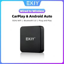 EKIY 2in1 Wireless CarPlay Dongle Wireless Android Auto Adattatore AI Smart Box Sistemi intelligenti per auto per auto con CarPlay cablato