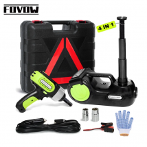Kit Jack per auto elettrica portatile 12V 5Ton 4 in 1 Jack di sollevamento idraulico elettrico con luce a LED per compressore con chiave a percussione