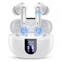 Auricolare wireless, auricolare intraauricolare Bluetooth 5.3 con 4 microfoni HD, auricolari Bluetooth con riproduzione 40 ore, display LED.