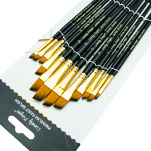 Angular Paint Brush,12pcs Nylon Hair Angled Paint Brushes Set Art Paintbrush for Watercolor, Acrylic, Gouache, Oil Painting