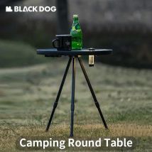 Naturehike BLACKDOG Klappbarer runder Tisch aus Aluminiumlegierung, Esstisch, Camping, Outdoor, Teleskop-Picknick, tragbar, dreibeiniger Wanderung