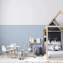 Blaue Tapetenverkleidung, untere Wandtapete für Kinderzimmer, Tapeten zum Abziehen und Aufkleben, selbstklebend, 50 cm**112 cm