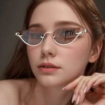 Neue Metall Halb Sonnenbrille Modische Farbverlauf Frauen Dekorative Brillen Urlaub Outdoor Trendy Sonnenbrille Uv400