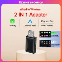Adapter 2w1 przewodowy na bezprzewodowy CarPlay Android Auto do samochodowego stereo OEM z USB Plug and Play