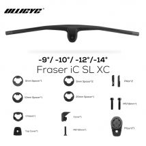 ULLICYC FRASER IC SL XC 60mm für Sparks Rahmen -9 ° /-10 ° /-12 ° /-14 °   Vollcarbon-Integrierter MTB-Lenker mit Halterung