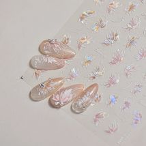 5d Kristall glänzende Fantasie Blume Nagel Aufkleber hochwertige exquisite Schmetterling Gelee Design geprägt Strass Perle Nagel Aufkleber