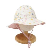 Neue Blume Doppelseitige Sommer Baby Mädchen Hut Kleinkind Fischer Kappe Outdoor Kinder Strand UV Schutz Hut Kinder Eimer Hüte