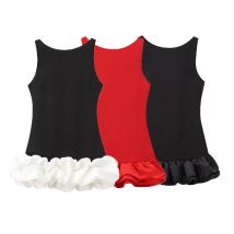 TFMLN Moda Damska Sukienka z Falbankami i Plisami, Dopasowana, z Dekoltem O-neck, Bez Rękawów, z Odkrytymi Plecami, Sukienki Damskie na Imprezę, do Klubu, Vestidos 2025