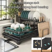 Superior Multi-functional  Multi-layer Kitchen Storage Supplies Household Dish Drain Rack Bowl Storage Rack for Small Cupboard