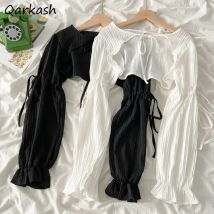 Damenjacken, schicke Falten, Designer-Sommer-Kurzjacke mit Schnürung, Vintage-Mode, Temperament, süß, mädchenhaft, langärmelig, sonnenbeständiger Mantel