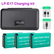 1800 mAh LPE17 LP E17 LP-E17 Batterie + LCD USB Ladegerät Für Canon EOS RP 200D M3 M6 750D 760D T6i T6s 800D 8000D Kuss X8i Kamera