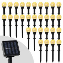 Solar-Blasenkugel-Lichterkette für den Außenbereich, 20/30 LEDs, Solar-Terrassenlicht, 8 Modi, Urlaubsbeleuchtung für Garten, Camping, Weihnachtsdekoration