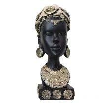 Resin Sculptures And Statue Home Decor Decorative Statue For Living Room Figures For Decoration Table Desk African Black Women