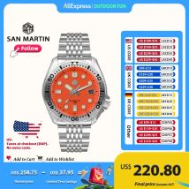 San Martin Design Luxus uhren für Männer Tauchen 42,5mm Abalone Sport Japan Nh35 automatische mechanische Uhr Saphir 20bar sn0046