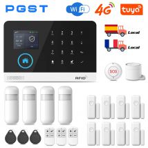 PGST Tuya Sistema di Allarme Casa Intelligente GSM WIFI 4G Wireless Vita Intelligente APP di Controllo Con Alexa 433 MHz Sicuro Sensore Porta di Sicurezza Sirena
