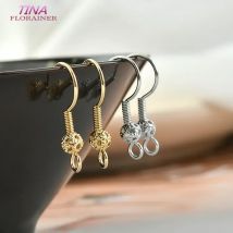 20PCS DIY Ohrringe Zubehör dick 14k vergoldet Ohrring Haken Erkenntnisse Blume Ball Frühling Silber Ohrhaken Großhandel