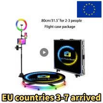 Wedding party 360 metal platform photo booth. Private camera machine automatic rotation slow motion video booth camera booth