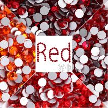 SS3-SS50 Red Series Boutique Glass Non Hotfix Rhinestones Siam Glitter Crystal Nail Art DIY Clothes Rhinestones for needlework