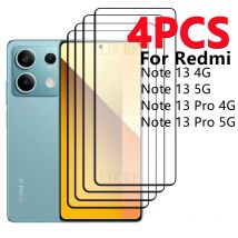 4 sztuki dla Xiaomi Redmi Note 13 Szkło Redmi Note 13 Szkło hartowane Pełna osłona Klej 9H Ochraniacz ekranu dla Redmi Note 13 Pro 4G 5G