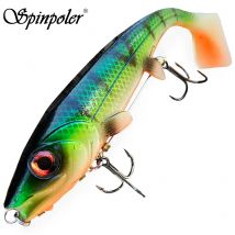 Spinpoler Big Fish Weicher Angelköder mit Stinger Rig Hakenset 14 cm/18 cm Jigging Trolling für Salzwasser-Meeresangelgerät Pesca