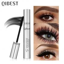 QIBEST 4D Mascara per ciglia in fibra di seta Mascara nero impermeabile per l'estensione delle ciglia sollevamento spesso allungamento trucco duraturo Rimel