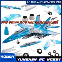 Fms 64mm F-18 Hornet Zubehör Körper Hauptflügel Flacher Schwanz Vertikaler Schwanz Schlägerhaube Rakete Kraftstofftank Cockpit Fahrwerk