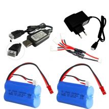 Aggiorna la batteria lipo 3000Mah 2S 7.4V per HuanQi 957/948/848B/827B/823/955/956/957/948 MJX F45/T55 RC Toys parts 18650 con JST