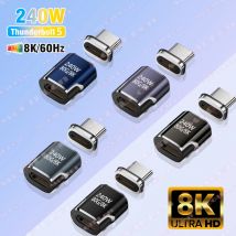 Cavo convertitore magnetico Thunderbolt5 da 240 W USB4.0 80 Gbps Tipo-C OTG USB C a USB-C Cavo convertitore magnetico a ricarica rapida Adattatore USB tipo C 8K a 60 Hz