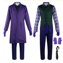 Disfraz de payaso para hombre, conjunto completo de abrigo, camisa, chaleco, corbata y traje para Halloween.