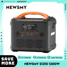 NEWSMY-estación de energía portátil S1210, 1200W, 1102.5Wh, batería LiFeMnPo4, 1,2 HORAS DE CARGA RÁPIDA, salida PD100W, 230V/1200W pura