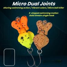 Wondersee 2g 30mm 2 sezioni Esca da pesca Micro esca Micro doppi giunti Perlina metallica interna Chub Bass Golden Mahseer Topmouth